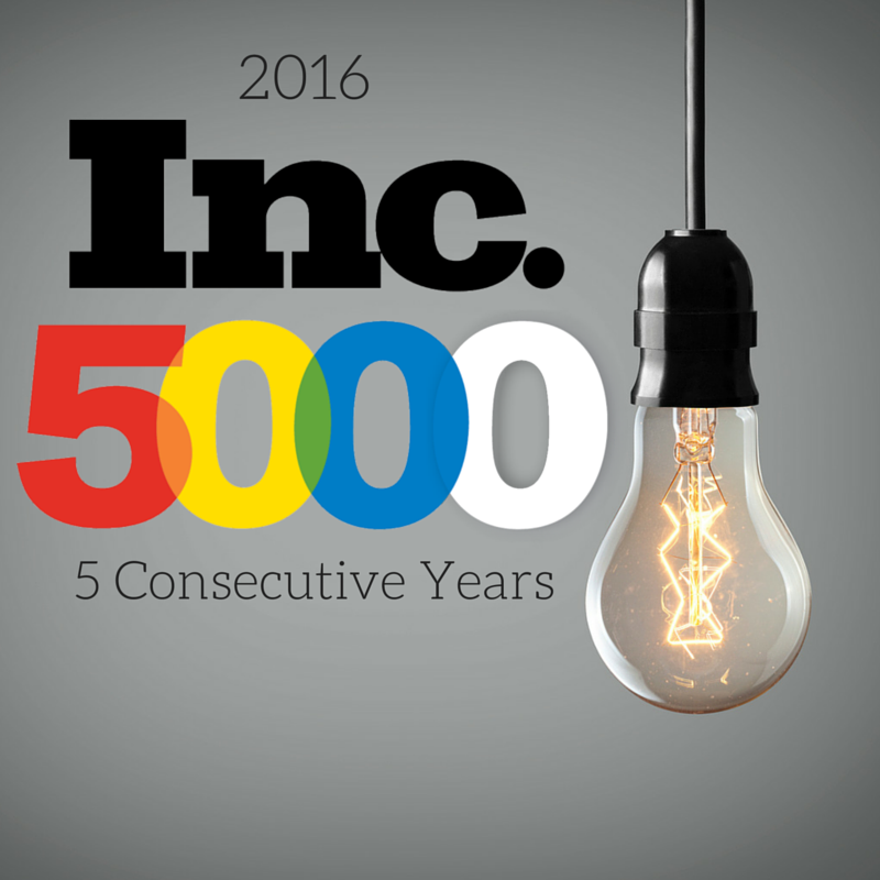 2016 Inc. 5000: 5th Consecutive Year